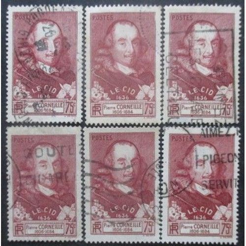 France N°335 X 6 Oblitéré
