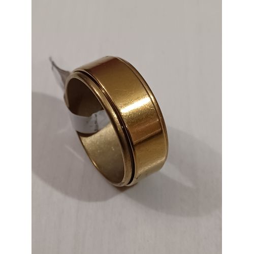 Bague En Acier Inoxydable,Bague Rotative,Métal Doré,Taille 21