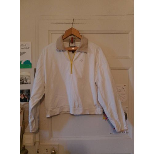Top Blanc Haut À Col Zippé 42 Xl Converse.