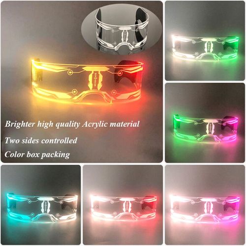 Lunettes Lumineuses Led Colorées Shoous Cool,Néon Brillant,Clignotant,Fête,Boîte De Nuit,Dj,Danse,Décor De Fête - Type High Quality Type F
