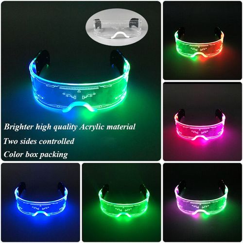 Lunettes Lumineuses Led Colorées Shoous Cool,Néon Brillant,Clignotant,Fête,Boîte De Nuit,Dj,Danse,Décor De Fête - Type High Quality Type B