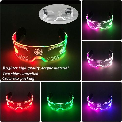 Lunettes Lumineuses Led Colorées Shoous Cool,Néon Brillant,Clignotant,Fête,Boîte De Nuit,Dj,Danse,Décor De Fête - Type High Quality Type C