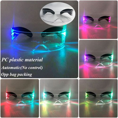 Lunettes Lumineuses Led Colorées Shoous Cool,Néon Brillant,Clignotant,Fête,Boîte De Nuit,Dj,Danse,Décor De Fête - Type Economy Type A