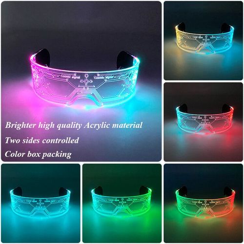 Lunettes Lumineuses Led Colorées Shoous Cool,Néon Brillant,Clignotant,Fête,Boîte De Nuit,Dj,Danse,Décor De Fête - Type High Quality Type H