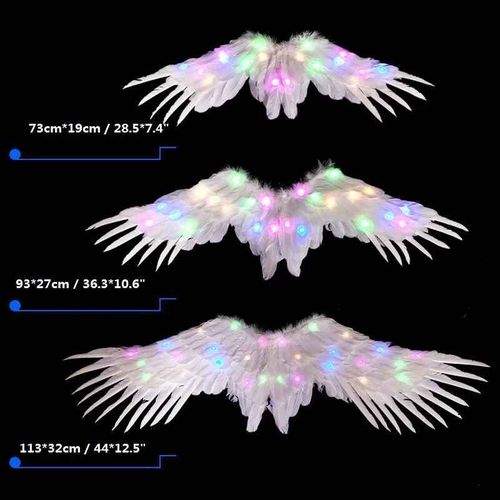 Aile D'ange Lumineuse À Led Pour Femmes Et Filles,Accessoires Halo Cosplay,Costume Mural De Mariage,Cadeau De Fête D'anniversaire,Halloween Et Noël - Type S #D