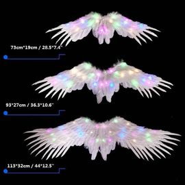 Aile D'ange Lumineuse À Led Pour Femmes Et Filles,Accessoires Halo Cosplay,Costume Mural De Mariage,Cadeau De Fête D'anniversaire,Halloween Et Noël - Type S #D