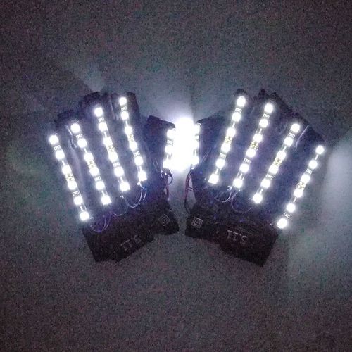 Gants Émettant De La Lumière 6 Couleurs,Dj,Musique,Fête,Cosplay,Performance Sur Scène,Lumineux,Demi-Doigt,Led,Lumières Laser - Type White