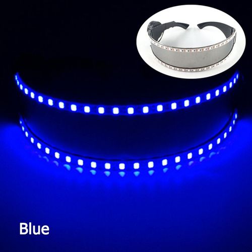 Lunettes De Cosplay Futuristes Et Brillantes Pour Homme Et Femme,Accessoire De Spectacle De Danse,Cyberpunk,Led - Type A03 Blue