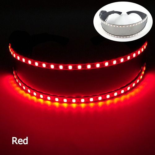 Lunettes De Cosplay Futuristes Et Brillantes Pour Homme Et Femme,Accessoire De Spectacle De Danse,Cyberpunk,Led - Type A01 Red