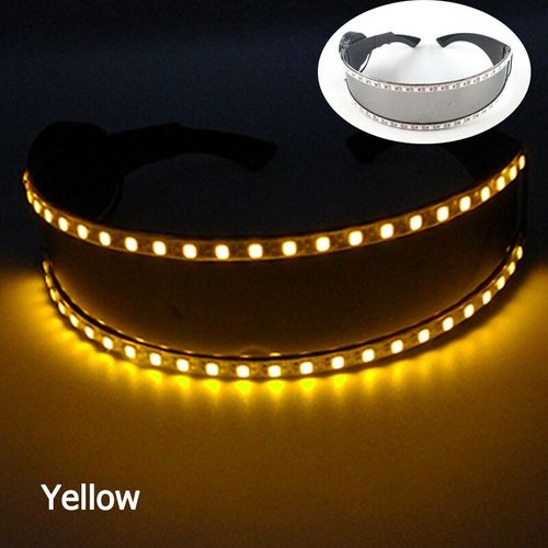 Lunettes De Cosplay Futuristes Et Brillantes Pour Homme Et Femme,Accessoire De Spectacle De Danse,Cyberpunk,Led - Type A05 Yellow