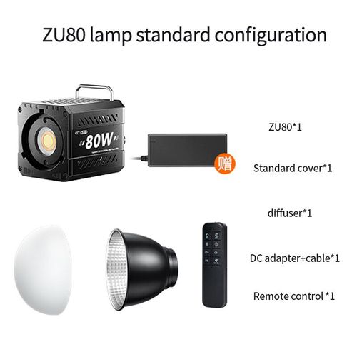 ZU80-Lampe de remplissage LED COB pour appareil photo,80W,2500K   6500K,bicolore,mini Bowens,portable,éclairage en direct extérieur,CRI¿ 96 TLCI¿ 97 - Type ZU80 Standard #B
