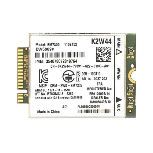 EM7305 GOBI5000 Carte WiFi 4G NGFF WWAN Card pour E7250 E7450 E5250 7214 7350 7414 Venue 8 Pro 5855 5