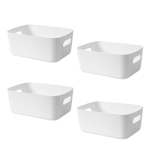 Boîte De Rangement En Plastique Boîte, Maison, Cuisine, Organisateur Soigné, Panier De Rangement De Studio En Plastique Blanc
