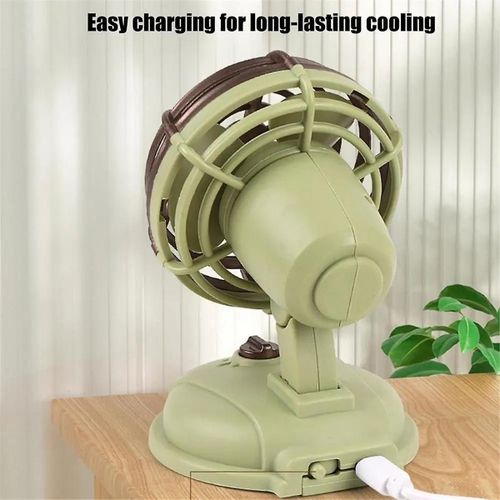2Pcs Silencieux Ventilateur De Chevet Rétro Accessoire De Bureau Ventilateur Silencieux Refroidissement Avec Des Vents Forts Pour Les Bureaux Chambre Voyage