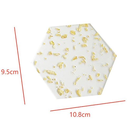 Feuille D¿Or Acrylique Sous-Verres Lot De 6 Pour Boissons Style Nordique Thé Dessous Verre Tasse À Café Isolation Pad F