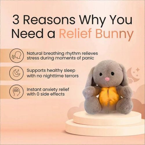 Bébé Respirant Lapin Bébé Lapin Apaisant Peluche Poupée Jouet Bébé Enfants Apaisant Musique Compagnons De Sommeil Son 1pcs
