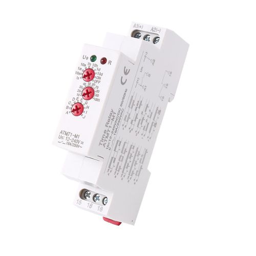 12-240VAC/DC Relais temporisé de type rail DIN Relais temporisé multifonction 16A/250VAC avec 10 fonctions C