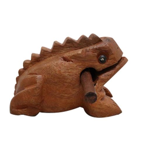 Sculpté Croassement Bois Percussion Musical Son Bois Grenouille Ton Bloc Jouets Environ 12x7x7cm