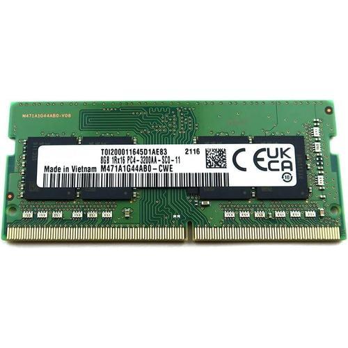 Samsung M471A1G44Ab0 Mémoire Ram 8 Go 1Rx16 Ddr4 So-Dimm Pc4-25600 3200 Mhz 260 Broches Non-Ecc Cl22 1,2 V M471A1G44Ab0-Cwe