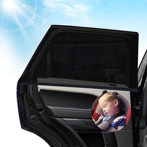 Pare Soleil Voiture Bébé,2 Pcs Chaussette Voiture Pare Soleil Arriere,Bloquer Les Rayons Uv,Protege Soleil Voiture Bebe Enfants Et Animaux,Universelle Par Soleil Voiture Pour Plupart Voitures