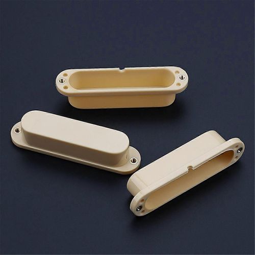 3pcs Crème Sans Trou Fermé Simple Bobine Micro Housses Pour Guitare Électrique De Style Strat