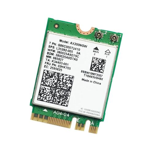 Carte réseau AX200 AX200NGW Carte WiFi M.2 NGFF Bluetooth 5.0 WiFi 6 2.4G/5G 802.11Ac/Ax WiFi filaire