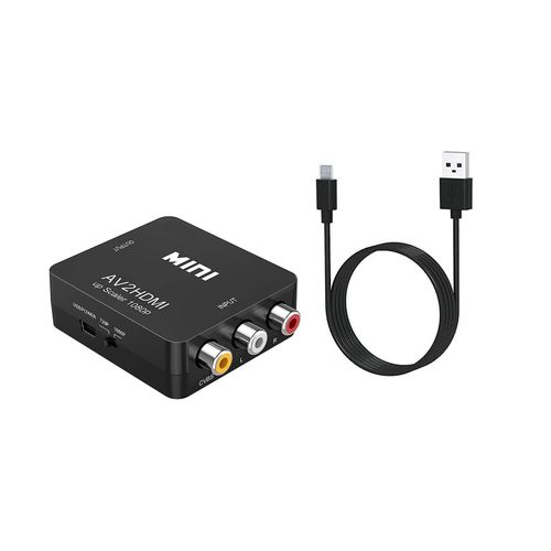Rca Vers ,Av Vers Convertisseur,1080p Mini Rca Cvbs Adaptateur De Convertisseur Audio Vidéo / Ntsc Pour Tv / Pc / Ps3 / Stb