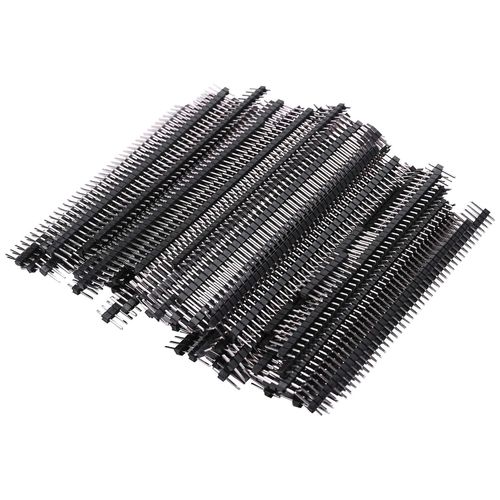 100pcs broches d¿en-tête mâles, droit simple 40 broches 0,1 pouce (2,54 mm) connecteur d¿en-tête à broche mâle PCB Boa