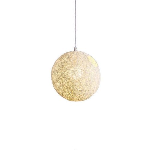 Bambou Blanc, Rotin Et Ball Lustre Créativité Individuelle Nest Sphérique Rattan Abat-Jour