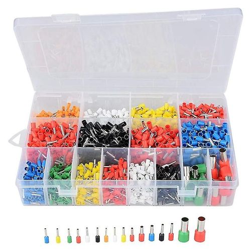 2120Pcs Isolé Cordon Broche Extrémité Bornes Étamé Cuivre Sertissage Connecteur Viroles Kit