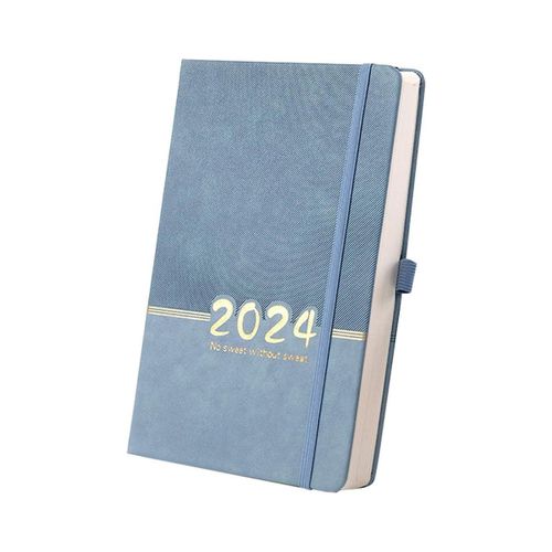 2024 Planificateur Portable 365 Jours Couverture Quotidienne Hebdomadaire Calendrier Notebook Compact Calendrier Journal Bureau Scolaire Agenda Bleu