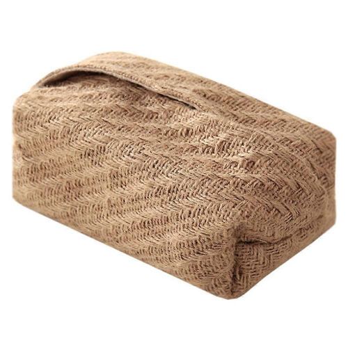 Grand tissu de coton lin Art Tissue boîte Simple Boîte de papier Serviette de table Porte-papier de bureau pour voiture de bureau à domicile 22x10cm (A)