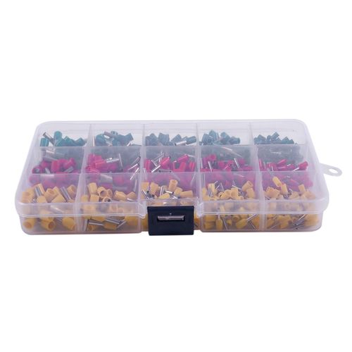 600Pcs / Set 3 Couleurs Tube Bornes Connecteur Cordon Broche Fin Câble Fil Bootlace Ferrules Kit pour 22-12AWG