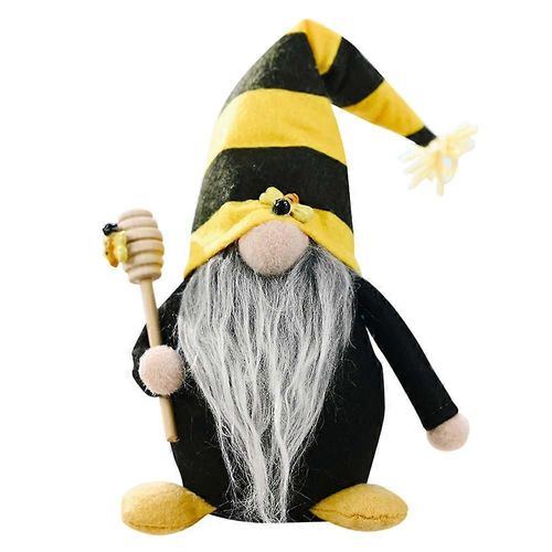 Gnome Rayé Sans Visage Poupée Décorative En Peluche Poupée Abeille Ornement Pour La Maison Décor De Bureau, Un
