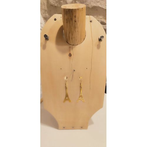 Boucles D'oreilles Fantaisie N38 Tour Eiffel Dorees