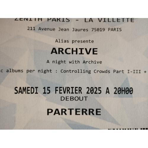 2 Billets Concert Archive