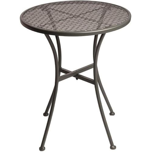 Table De Bistrot Ronde En Acier Gris Avec Motifs De 600 Mm