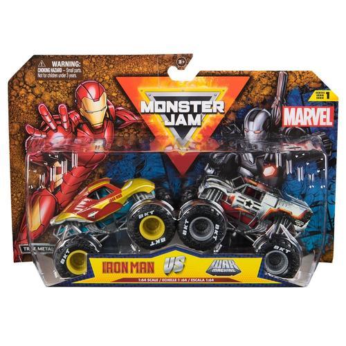 Monster Jam Pack De 2 Véhicules Marvel Die Cast 1:64 Monster Jam (Assort)