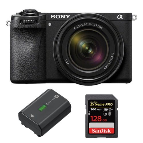 Appareil photo sans miroir Sony a6700+objectif Sony E 18-135mm F 3,5-5,6 OSS+batterie Sony NP-FZ100+SanDisk 128Go Extreme Pro SDXC UHS-II U3 300 Mo/s