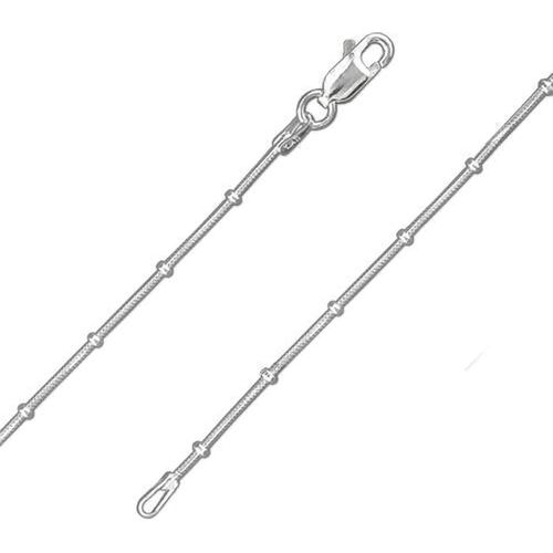 Bracelet De Cheville Maille Serpent En Argent 925 Avec Perles 24 Cm[X2081]