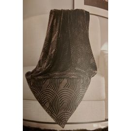 Plaid - 150x200 Cm - Polaire Texturé Dessins Forme Arches - Marron