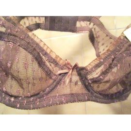 Soutien-Gorge Marron Doré Transparent, Étiquette, Sanselle, 80b