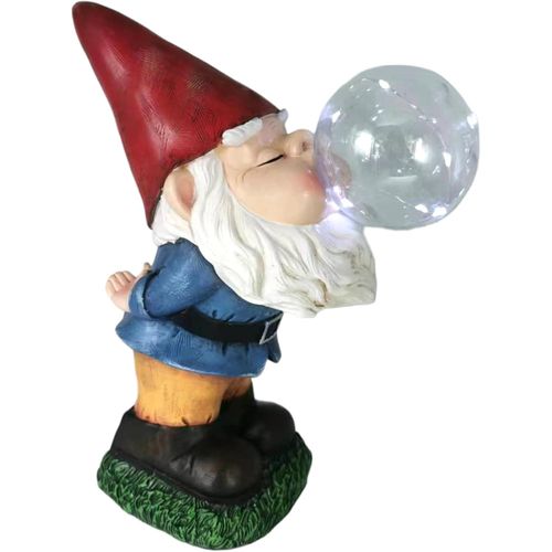 Nain De Jardin Decoration Exterieur, Statue Jardin Exterieur En Resine, Decoratif Avec Lampe Solaire Rechargeable, Statuette Peint À La Main, Decoration Humor Cadeau Drole