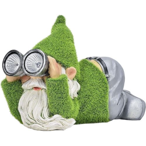Decoration Jardin Exterieur, Drôle Statue Nain De Jardin Avec Eclairage Solaire, Figurine De Nain De Jardin, Étanche, Ornement Extérieur Jardin,Cadeau Femme