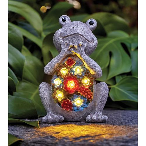 Statue De Grenouille Solaire Decoration Jardin Exterieur - Sculptures De Grenouilles Deco Avec Lampe Led Solaire Pour Exterieur Idee Cadeau Femme Hommes Maman Salon Balcon Chambre Decoration