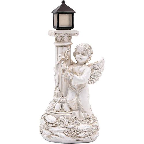Ornements De Jardin À Énergie Solaire, Statue De Fée Décorative Avec Lanterne Solaire, Décoration De Jardin, Ornement, Dessus De Table, Sculpture, Éclairage, Lampe Étanche, Côté Droit