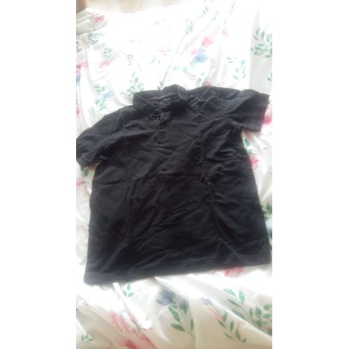 Polo Noir Garçon Taille M 100 % Coton