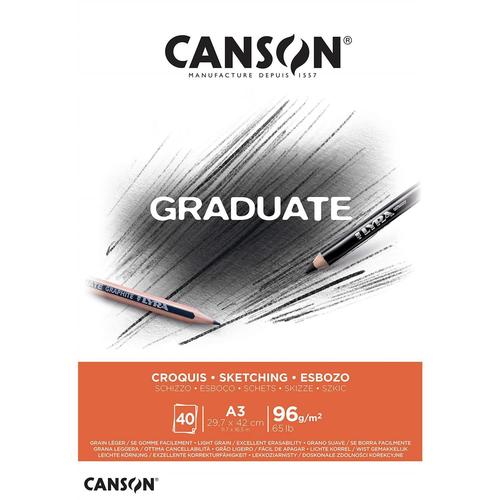 Canson Bloc De Dessin Graduate Croquis, A3