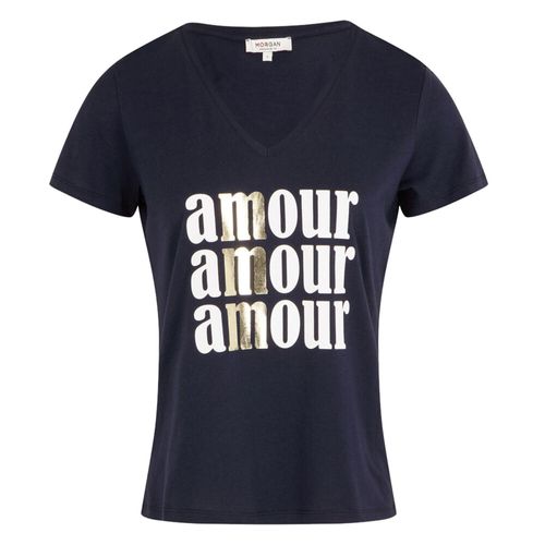 Tee Shirt Manches Courtes Morgan Damour Bleu Marine Bleu Marine Xxl