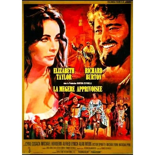 *** La Megere Apprivoisee De Franco Zefferelli - 1967 - Richard Burton - Liz Taylor - Affiche De Cinéma - 39 X 53 (Mascii) - Très Bon Etat ***